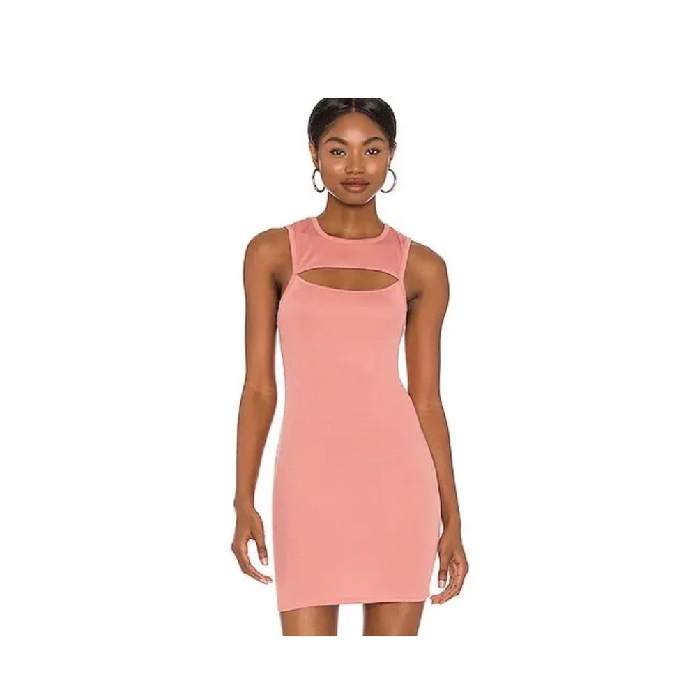 Michael Costello x REVOLVE Mini Dress Women Small‎ Mauve Excellent Ribbed Cutout